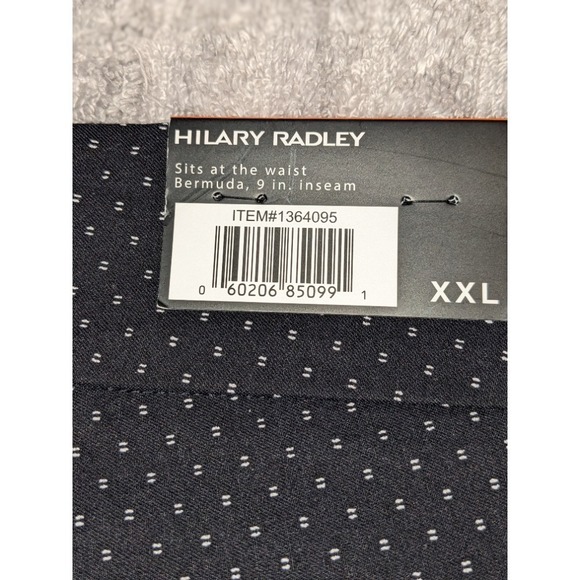 Hilary Radley Bermuda Shorts Polka Dot Pull On Knit Stretch XXL Navy White NWT - Picture 5 of 9